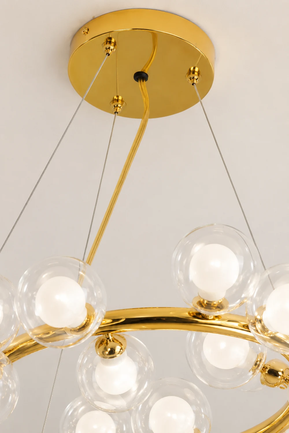 Valentina Goldene Pendellampe, 45-flammig, Metall & Glas - Lumpaz