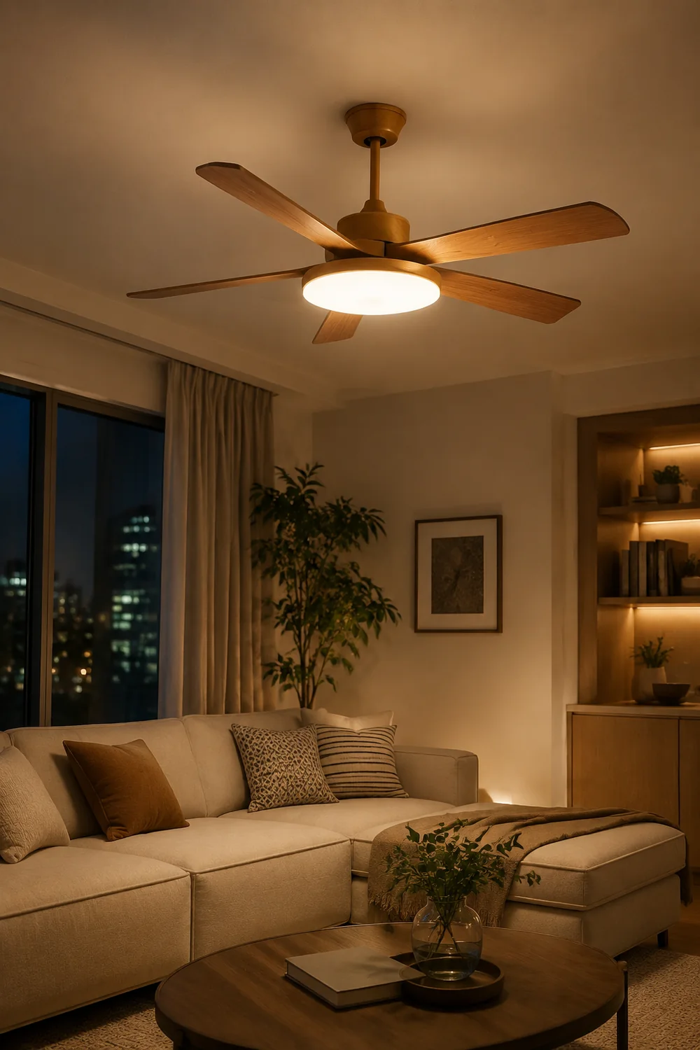 Haydn 5-Blatt-Deckenventilator mit Beleuchtung, 2 Farbe, Metall & ABS, ∅132CM - Lumpaz