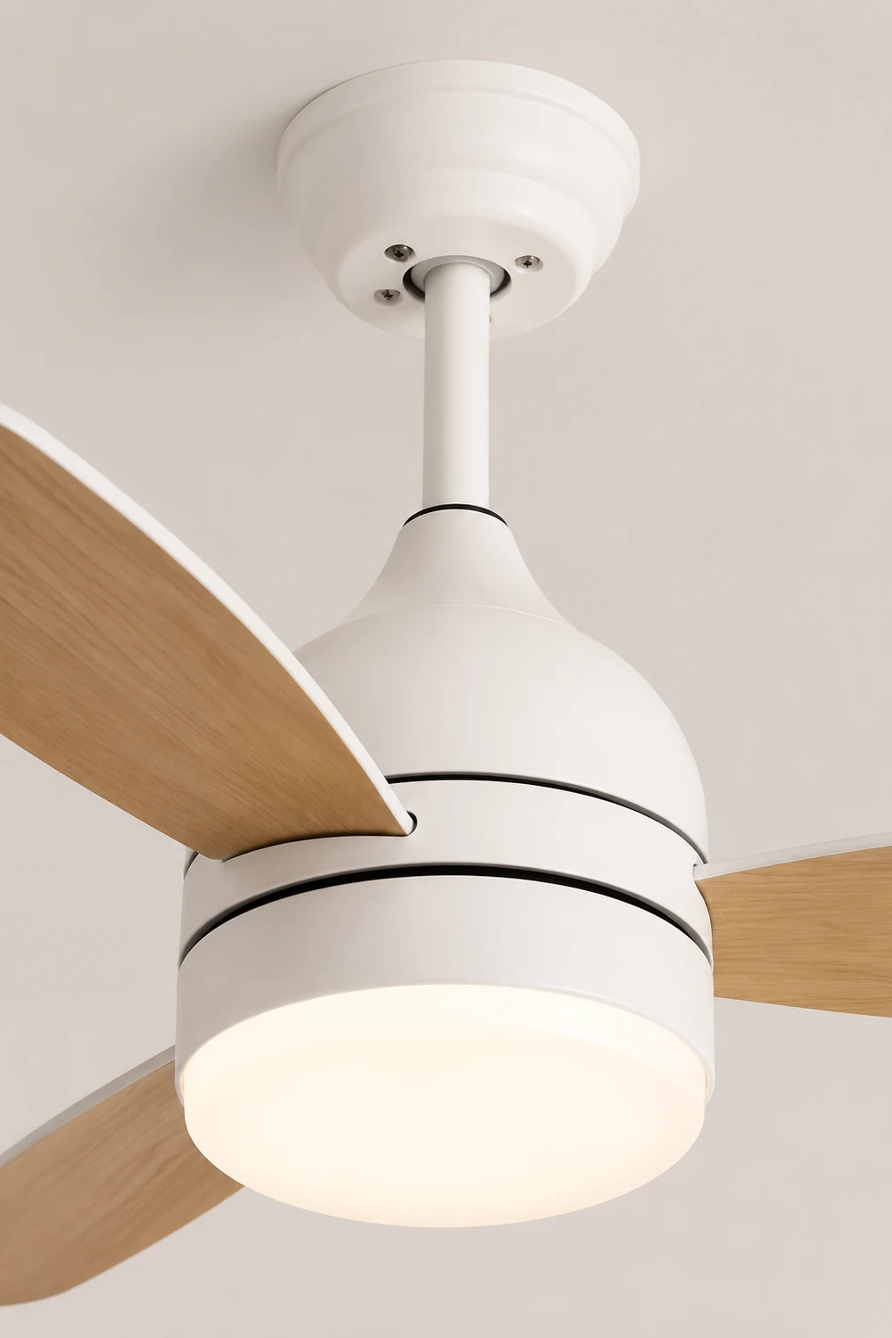 Haydn 3-Blatt-Deckenventilator mit Beleuchtung, Metall & Holz, 2 Farbe, ∅107CM - Lumpaz