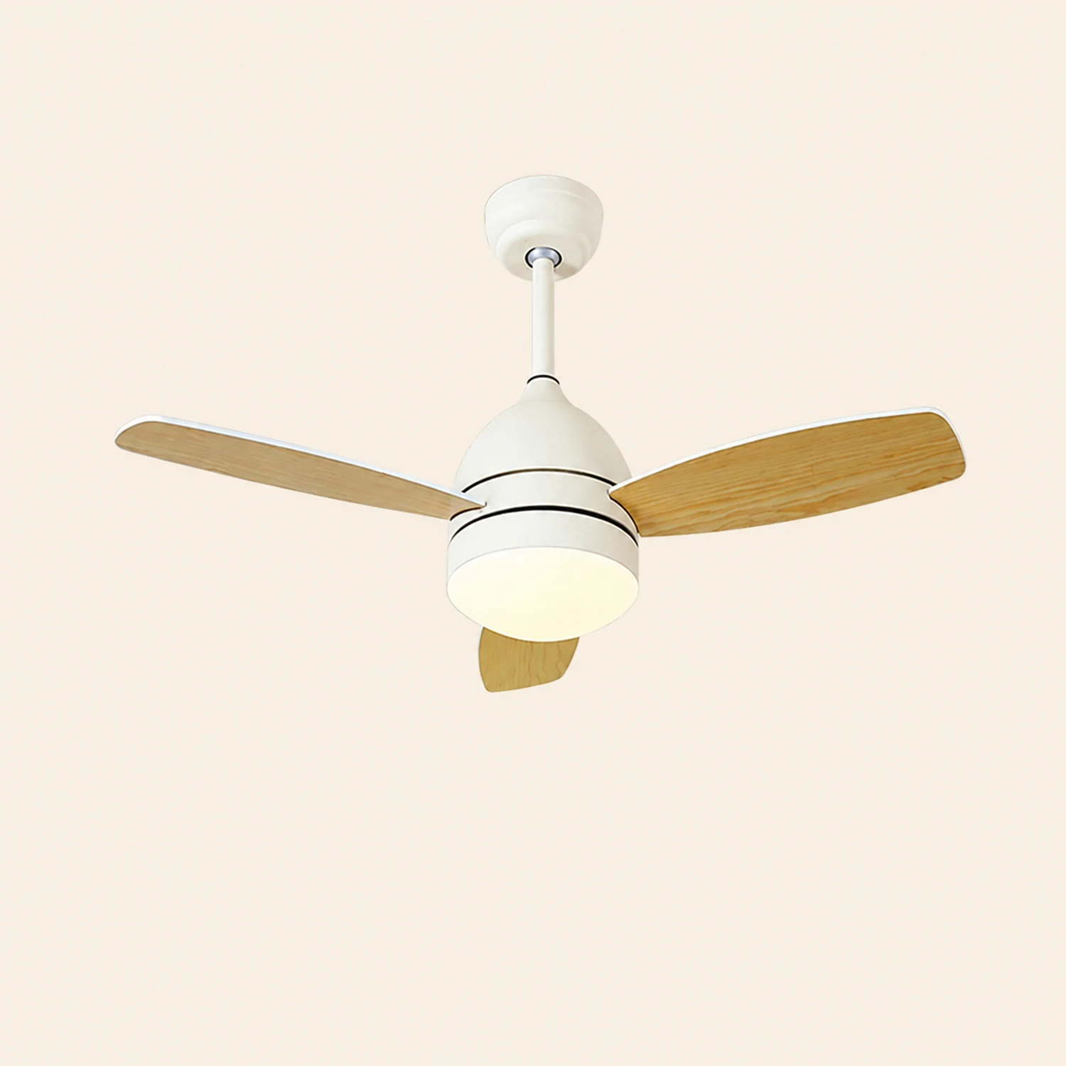 Haydn 3-Blatt-Deckenventilator mit Beleuchtung, Metall & Holz, 2 Farbe, ∅107CM - Lumpaz