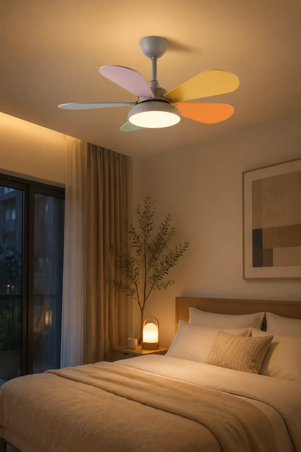 Morandi Bunte Deckenventilator mit Beleuchtung, 2 Farbe, ∅95CM - Lumpaz