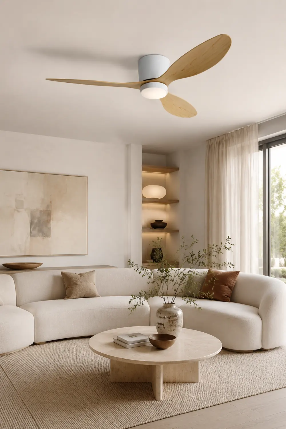 Walters Minimalist 3 Blätter Deckenventilator, 2 Farben, Metall & ABS, ∅130CM - Lumpaz