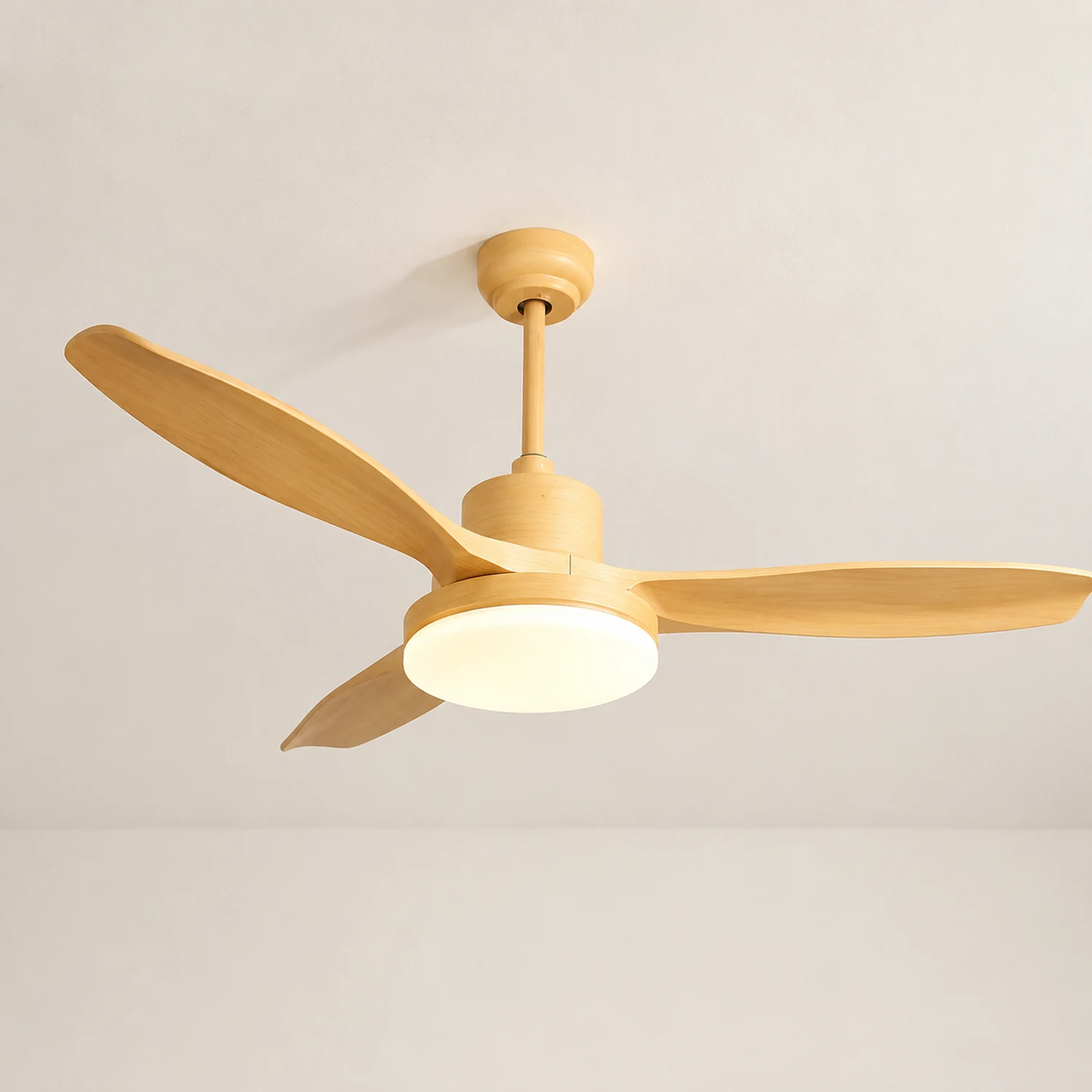Ozawa 3 Blätter Holz Elementar Deckenventilator mit Beleuchtung, 3 Farben, ∅100/120/140CM - Lumpaz