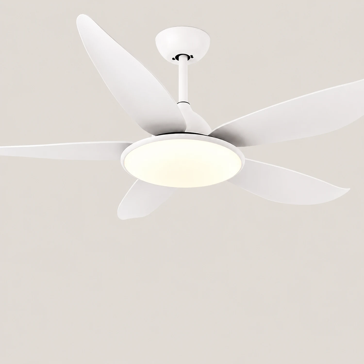 Haydn 5-Blätter Grundlegender Dicker Deckenventilator, 2 Farben, Metall & ABS, ∅132CM - Lumpaz