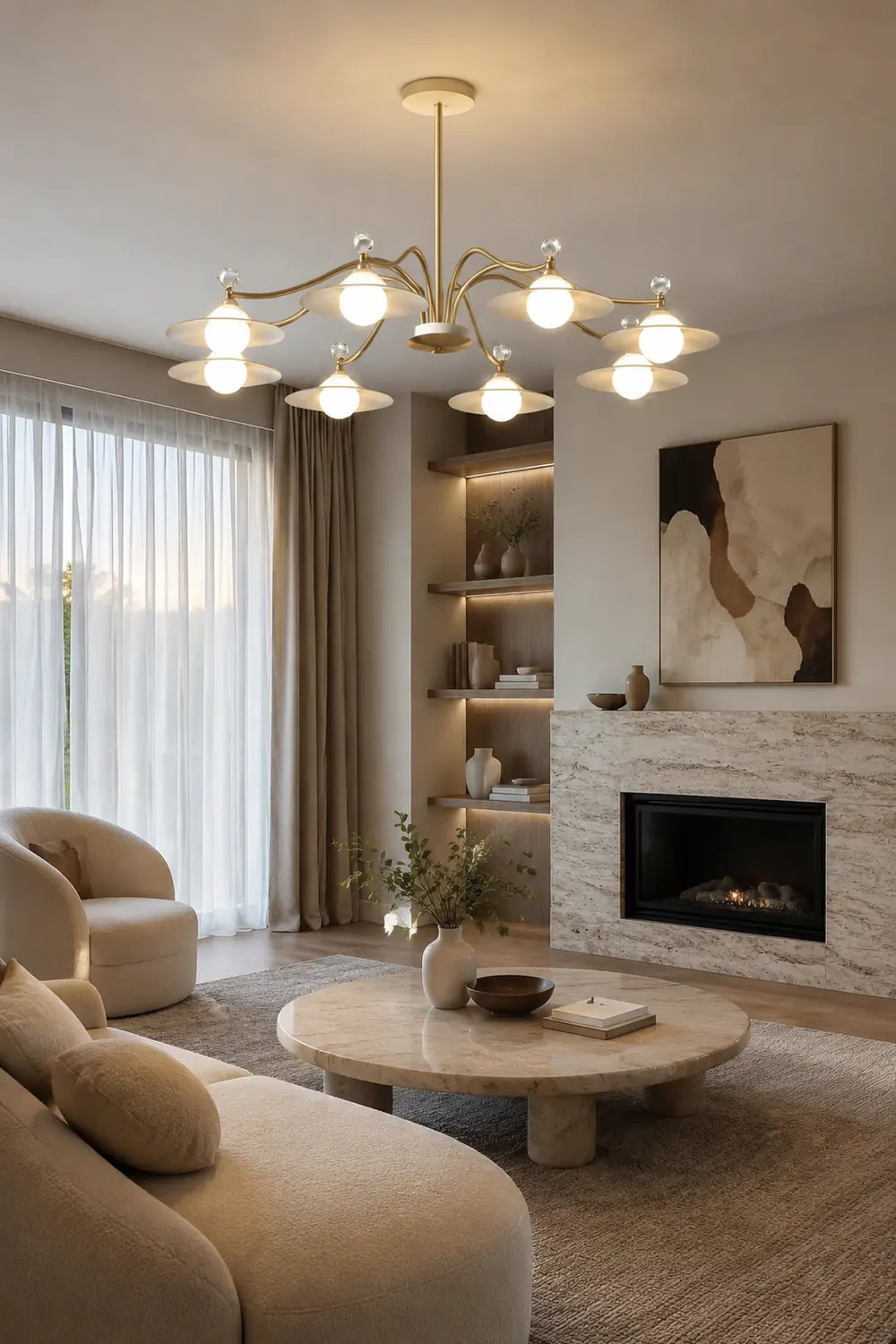 Carins Pendelleuchte, 6/8 -flammig, ∅95/120CM - Lumpaz