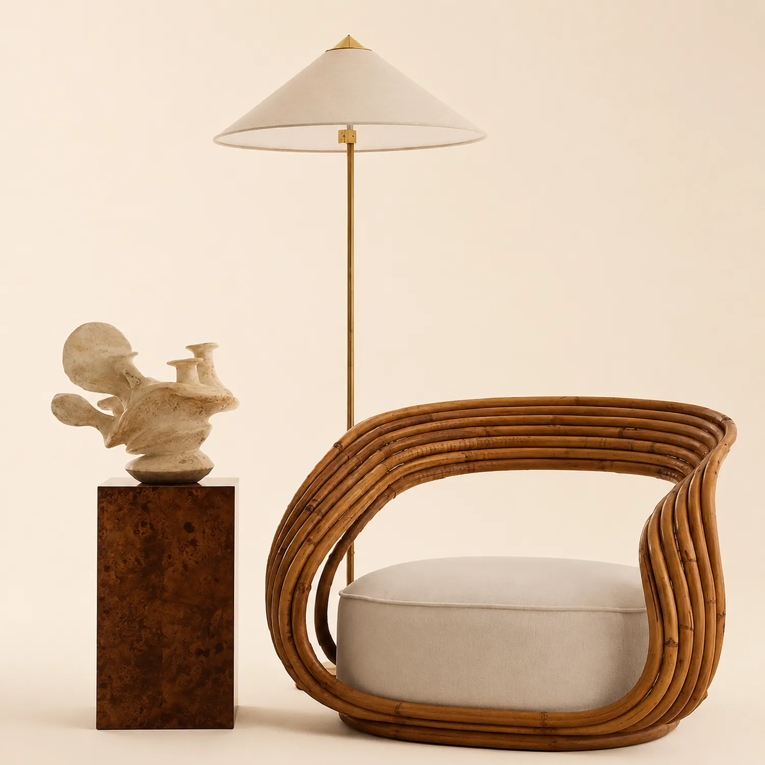 Muto Stehleuchte, Metall & Holz, 152CM Lang - Lumpaz
