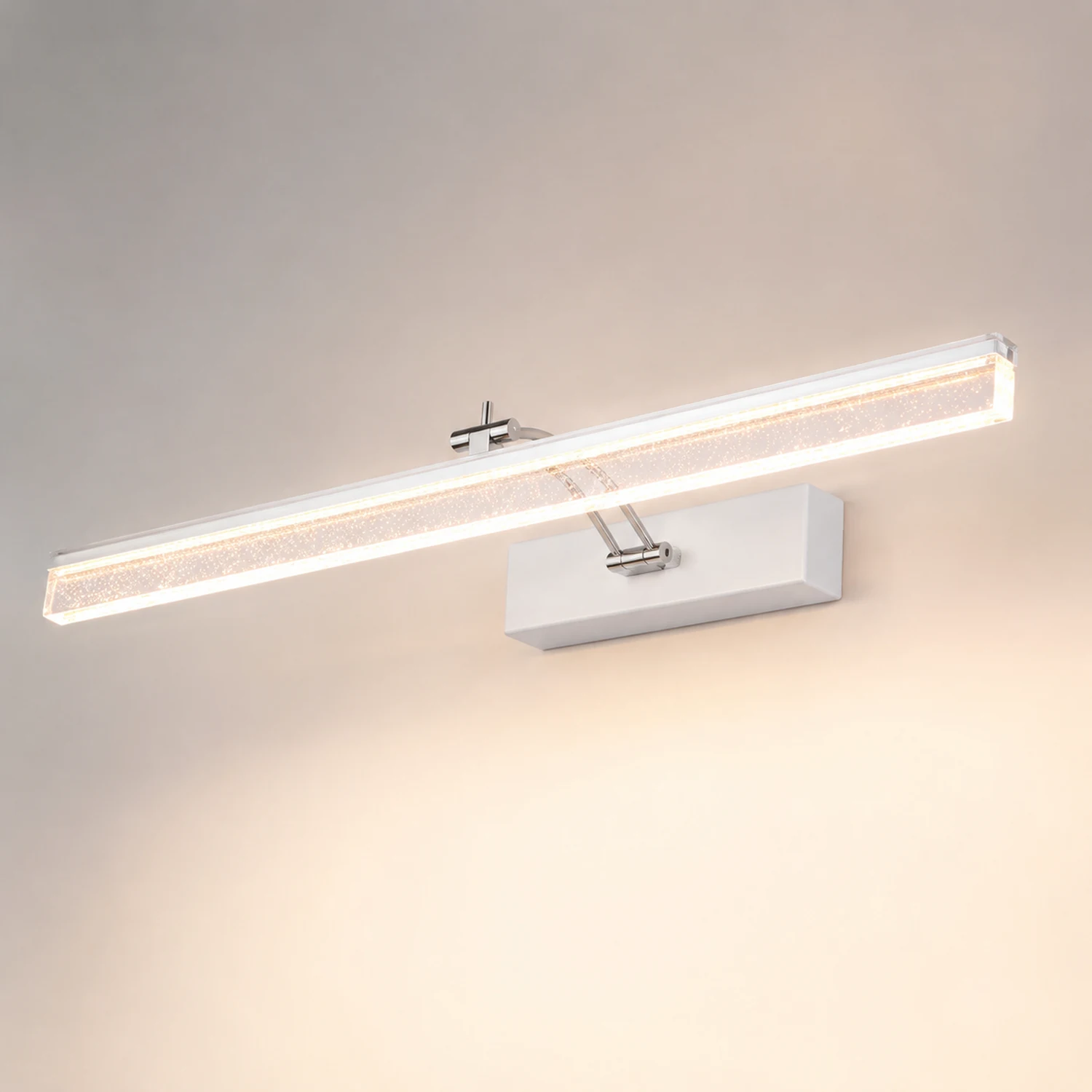 Edge Transparente Lineare Spiegelfront Waschtisch-Wandleuchte, Metall & Acryl, L40/60/80CM - Lumpaz