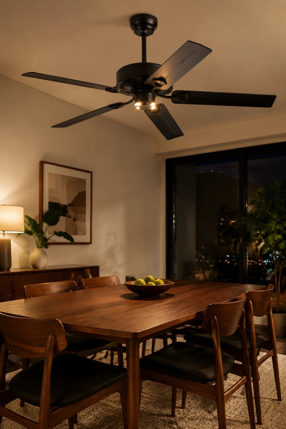 Alessio 5 Blätter Schwarz Deckenventilator, ∅130CM - Lumpaz