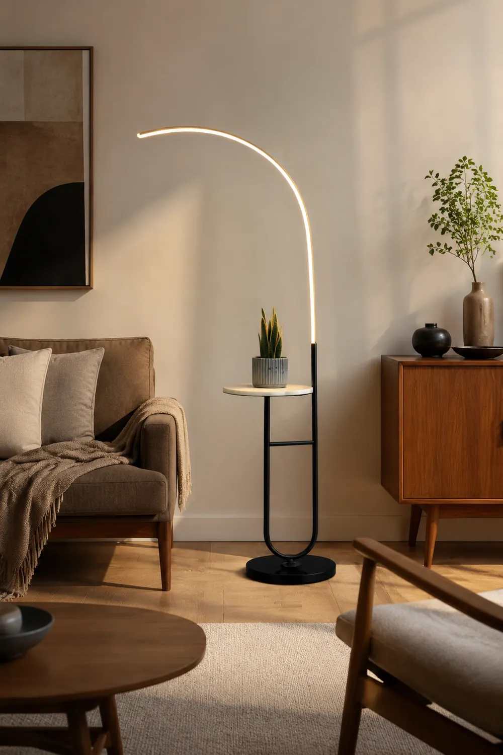Edge Bogenform Nachttisch Stehleuchte, 165CM Lang - Lumpaz
