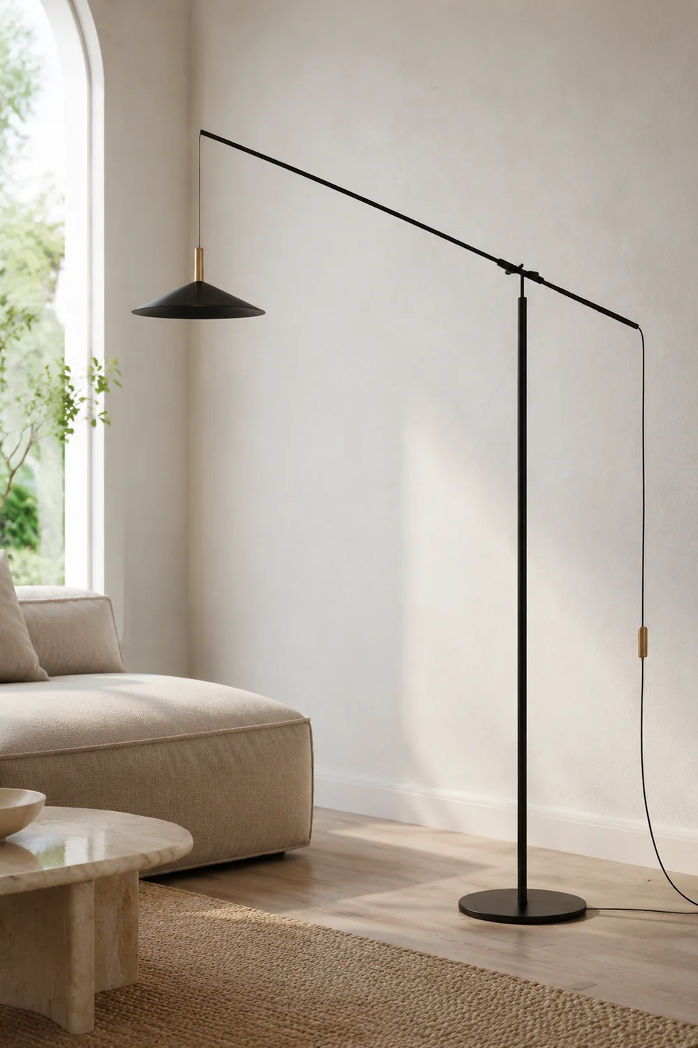 Carins Verstellbar Bogen Stehleuchte, Metall, 196CM Lang - Lumpaz