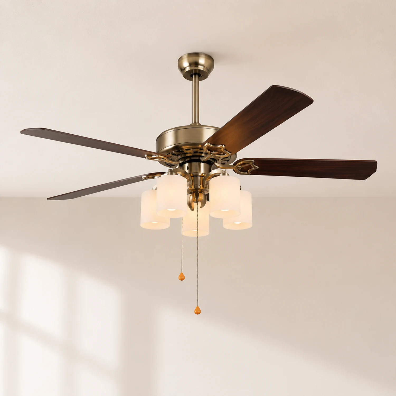 Alessio 5-Blatt-Deckenventilator mit Beleuchtung, 5-flammig, ∅120CM - Lumpaz