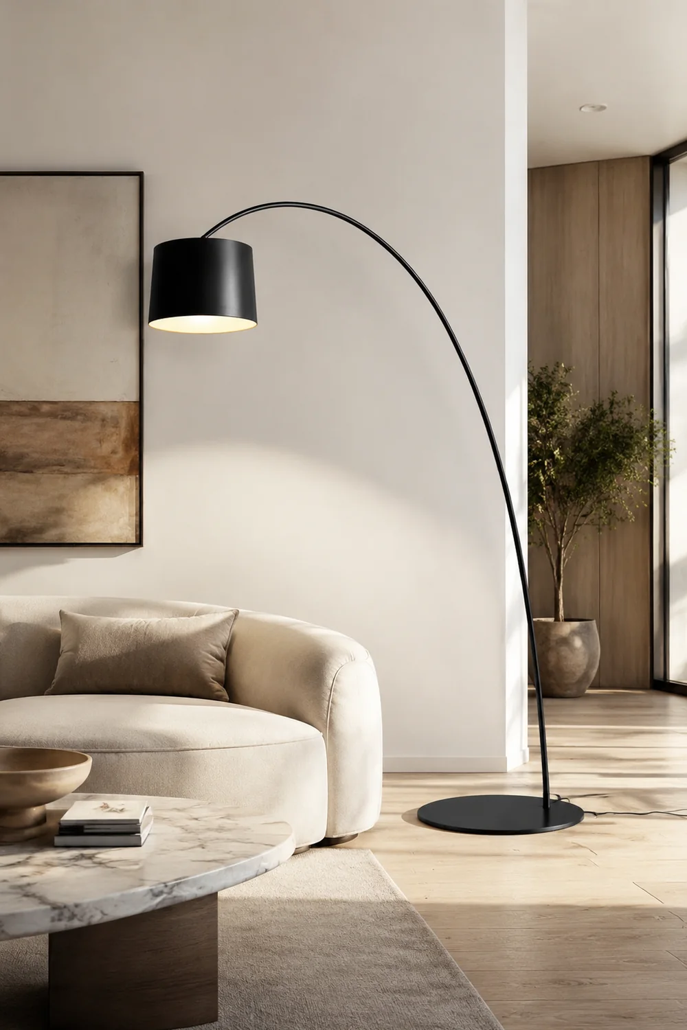 Eryn Bogenform Stehleuchte, Metall, 3 Farben, 220CM Lang - Lumpaz