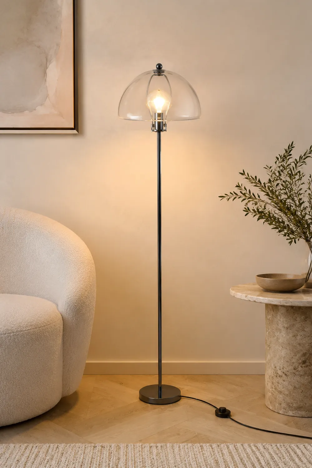 Levy Durchsichtig Glas Stehleuchte, 2 Farben, 150CM Lang - Lumpaz