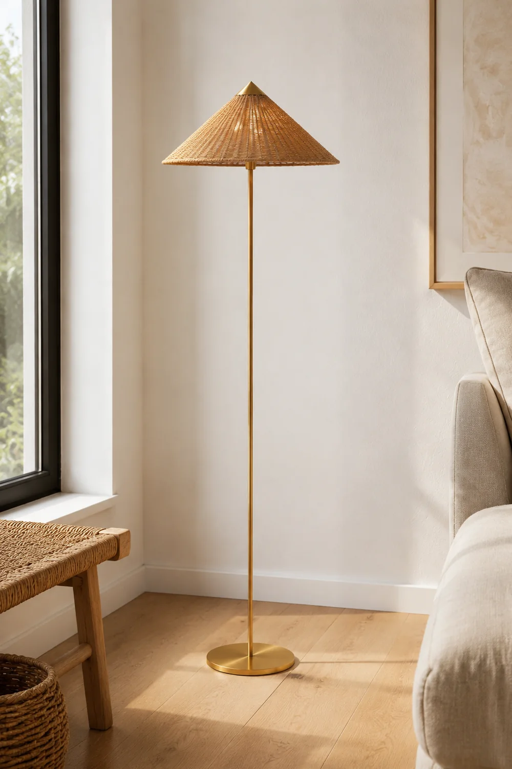 Muto Stehleuchte, Metall & Holz, 152CM Lang - Lumpaz