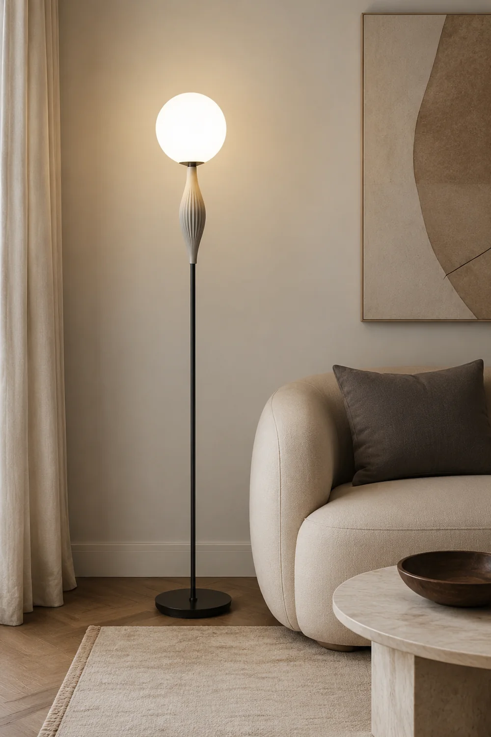 Valentina Kugel-Design Stehleuchte, Metall, 160CM Lang - Lumpaz