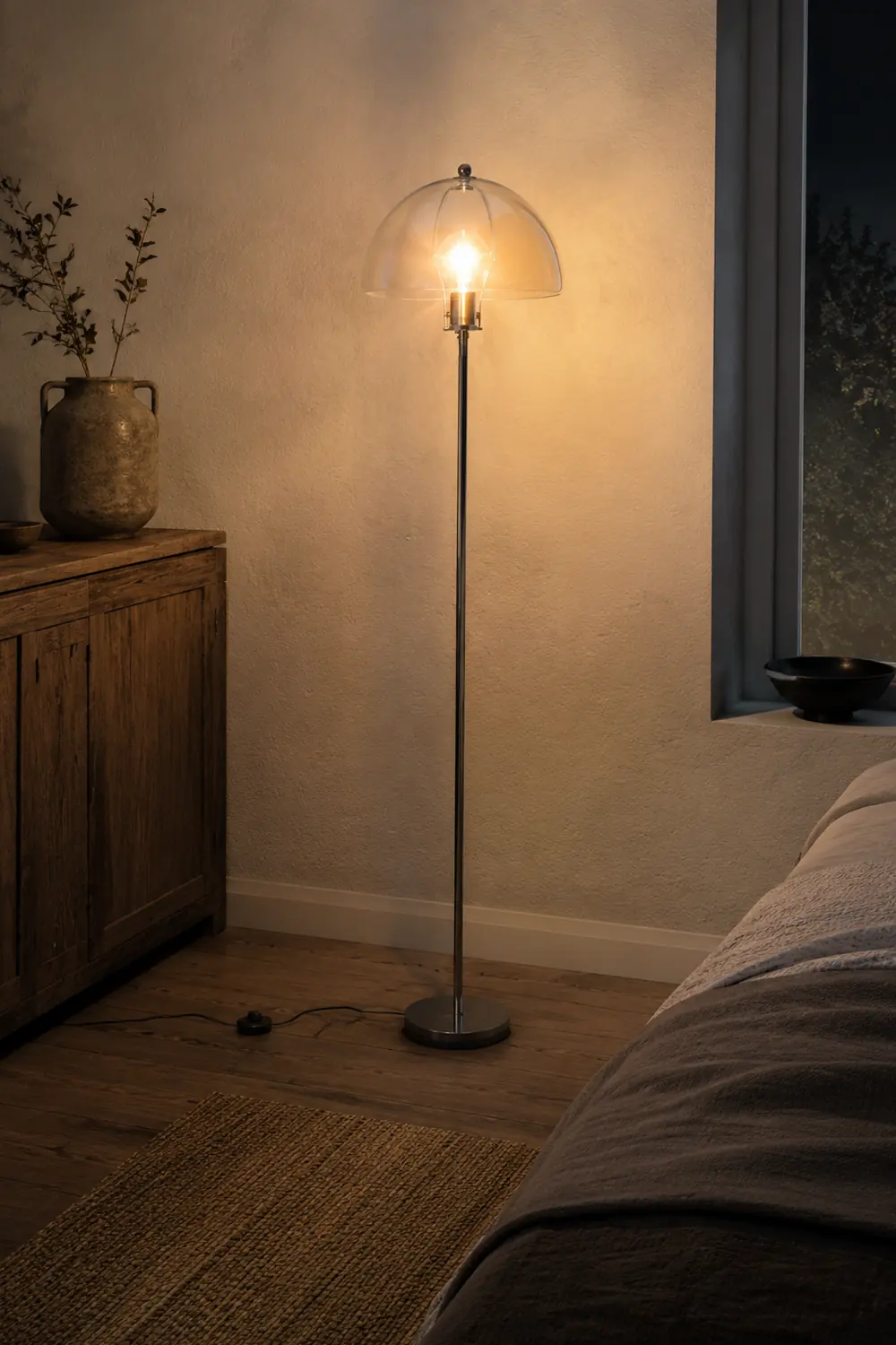 Levy Durchsichtig Glas Stehleuchte, 2 Farben, 150CM Lang - Lumpaz