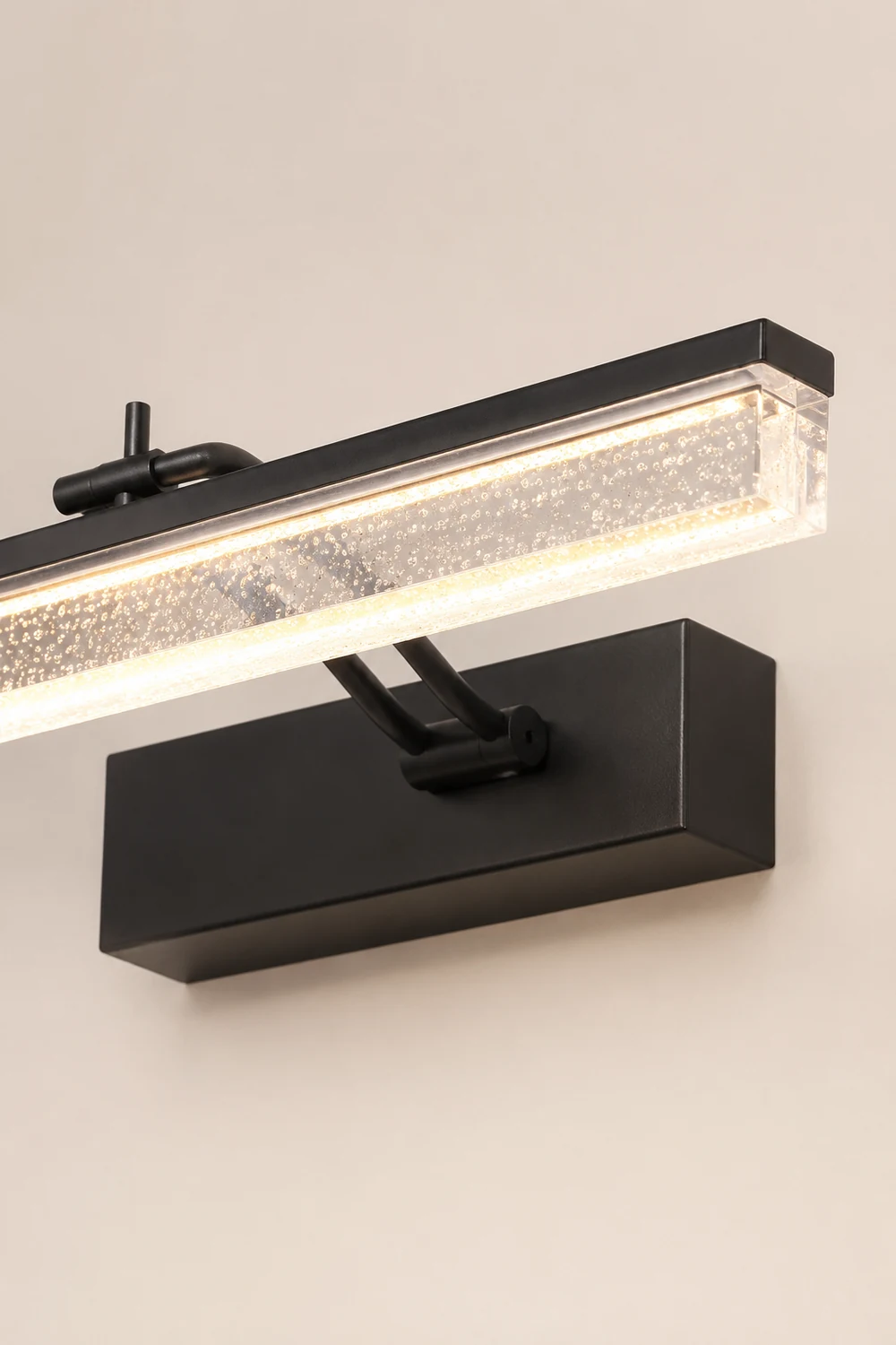 Edge Transparente Lineare Spiegelfront Waschtisch-Wandleuchte, Metall & Acryl, L40/60/80CM - Lumpaz
