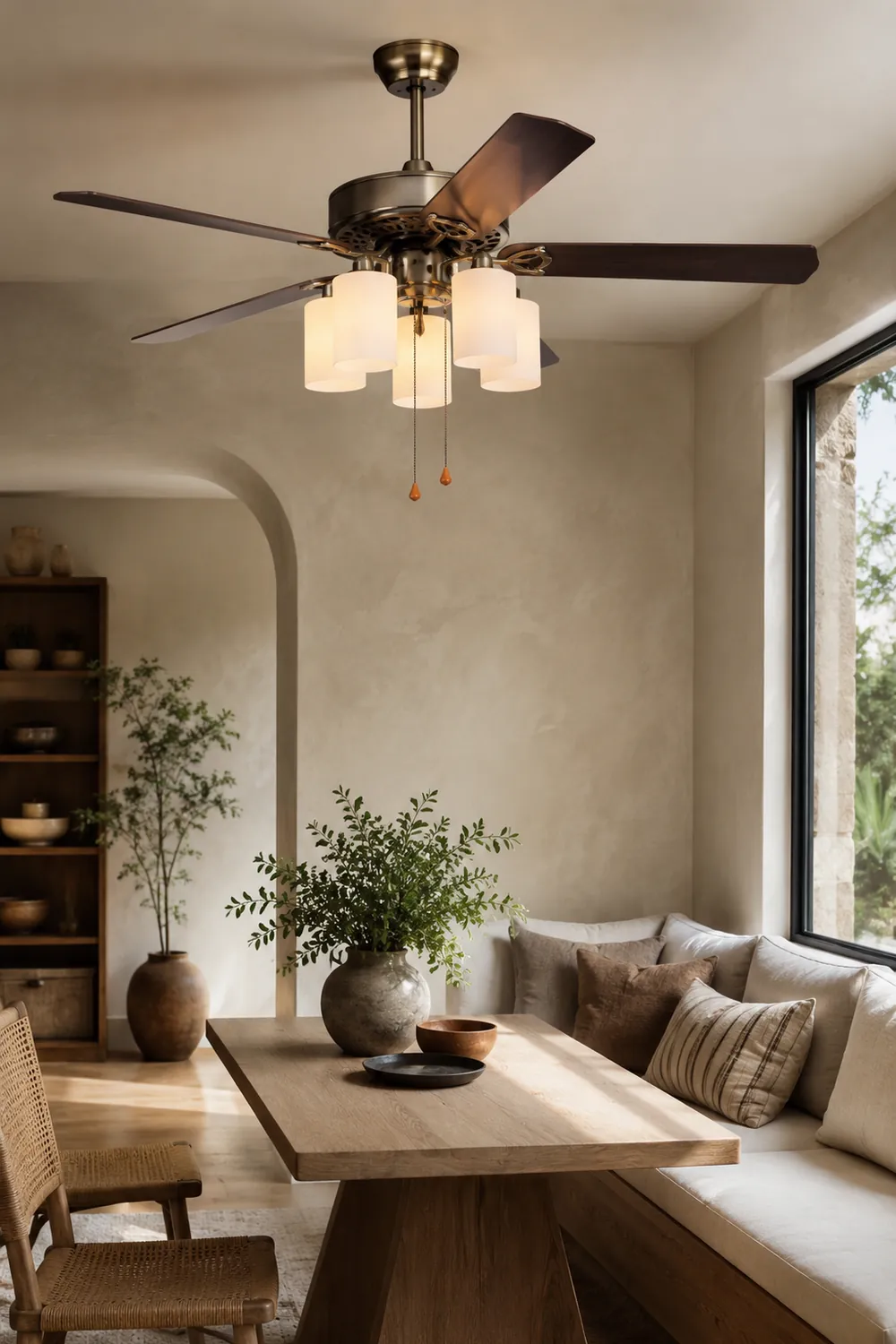 Alessio 5-Blatt-Deckenventilator mit Beleuchtung, 5-flammig, ∅120CM - Lumpaz