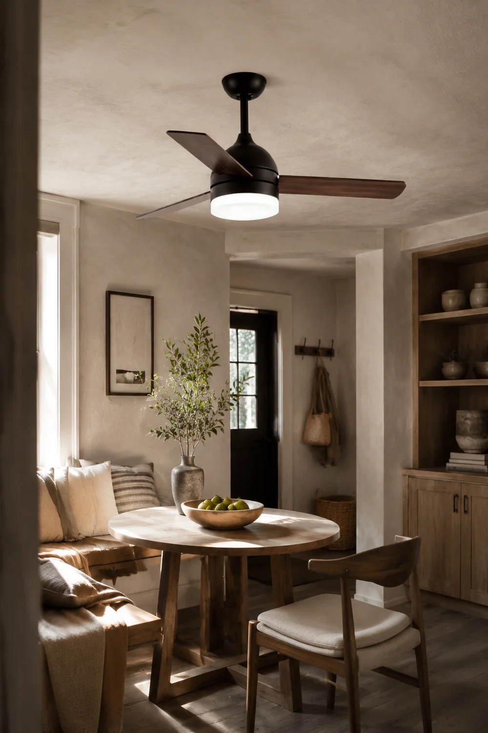 Haydn 3-Blätter Deckenventilator mit Beleuchtung, Schwarz & Weiß, ∅107CM - Lumpaz