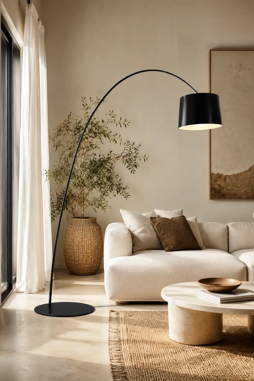Eryn Bogenform Stehleuchte, Metall, 3 Farben, 220CM Lang - Lumpaz