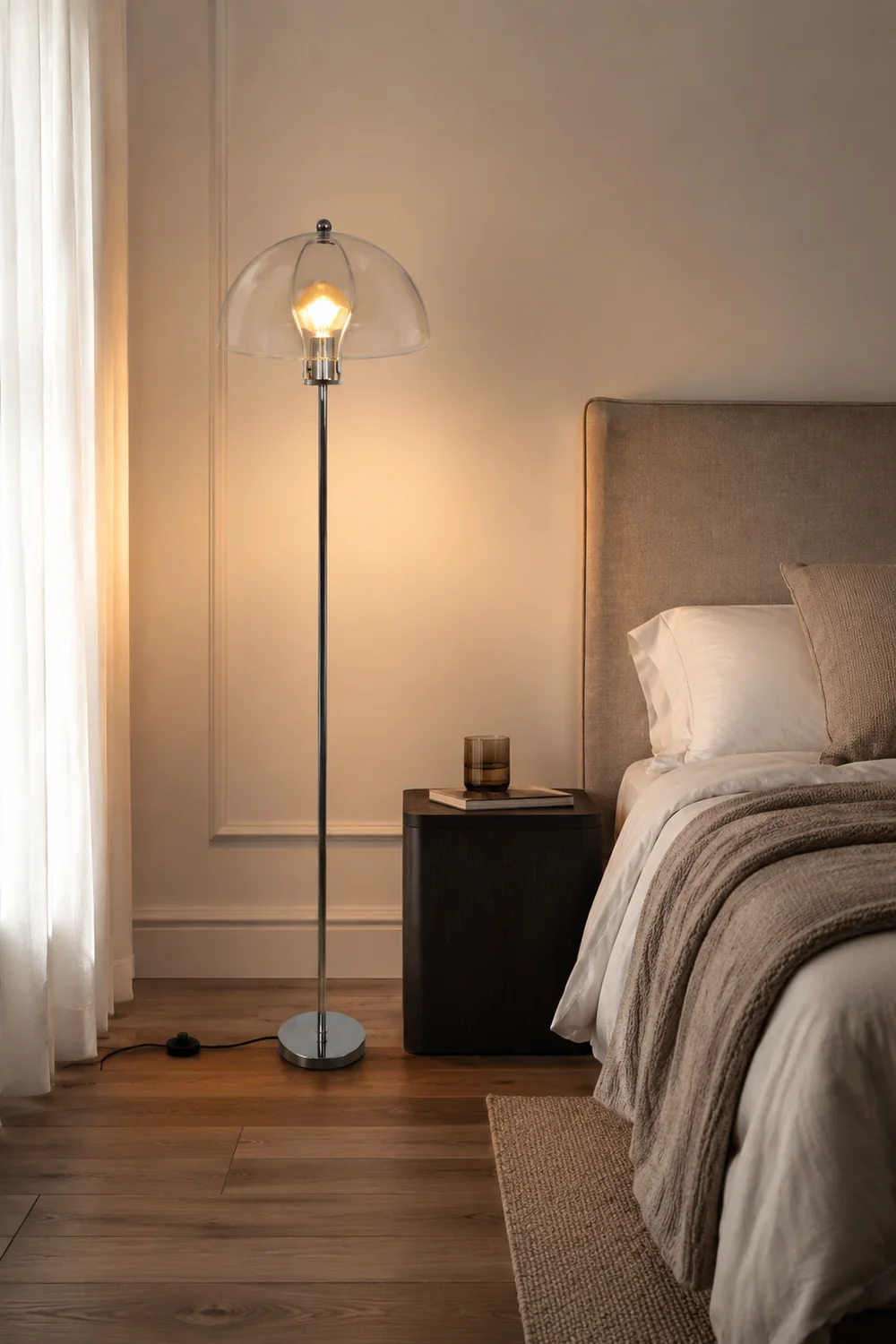 Levy Durchsichtig Glas Stehleuchte, 2 Farben, 150CM Lang - Lumpaz