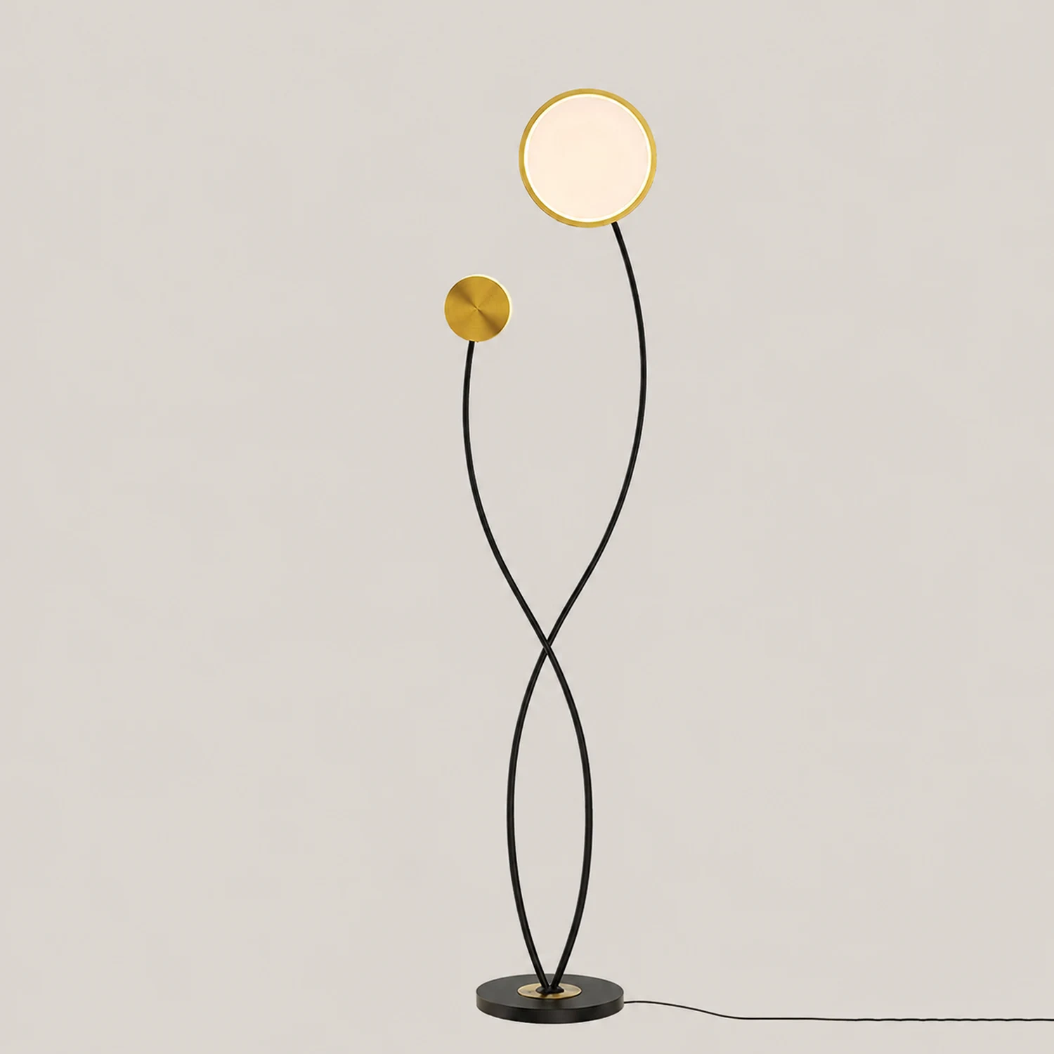 Welle Stehleuchte, 2-flammig, Metall, 170CM Lang - Lumpaz