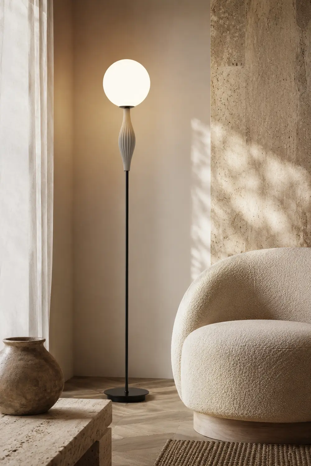 Valentina Kugel-Design Stehleuchte, Metall, 160CM Lang - Lumpaz