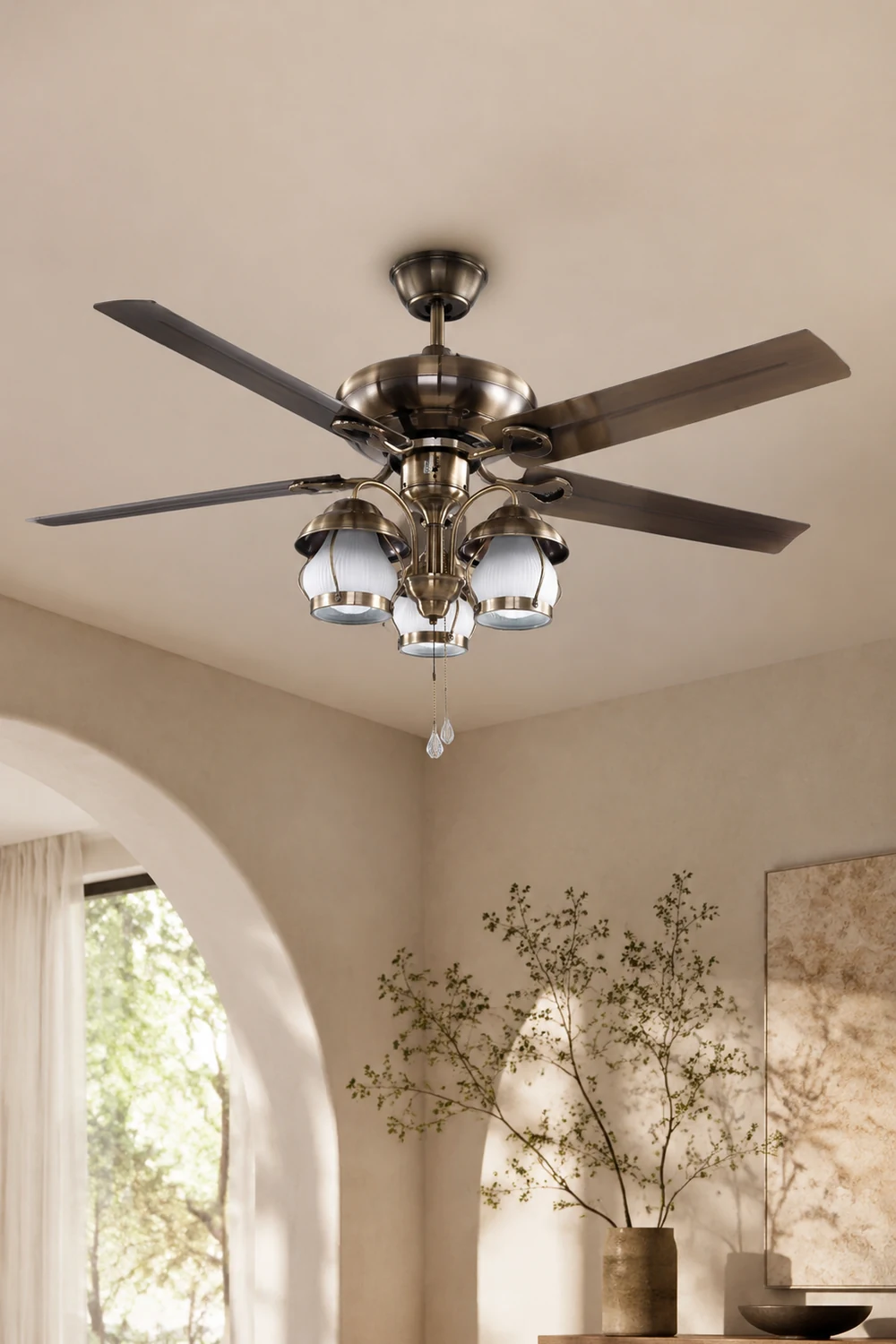 Alessio 4 Blätter Deckenventilator mit Beleuchtung, ∅130CM - Lumpaz