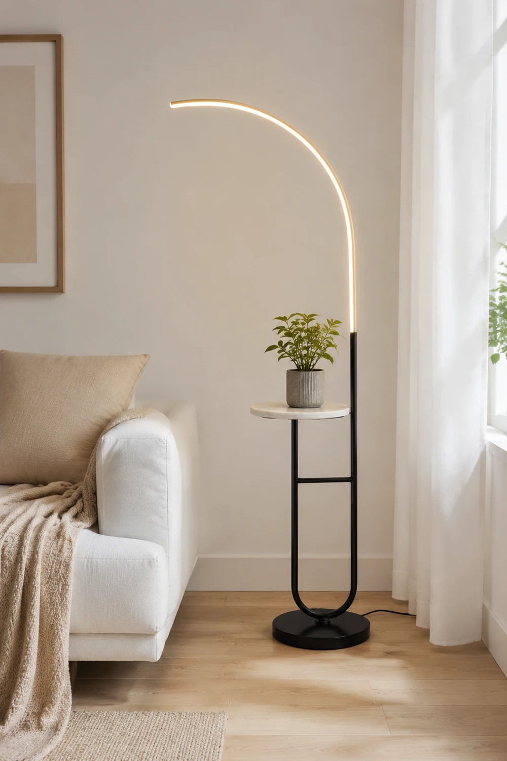 Edge Bogenform Nachttisch Stehleuchte, 165CM Lang - Lumpaz