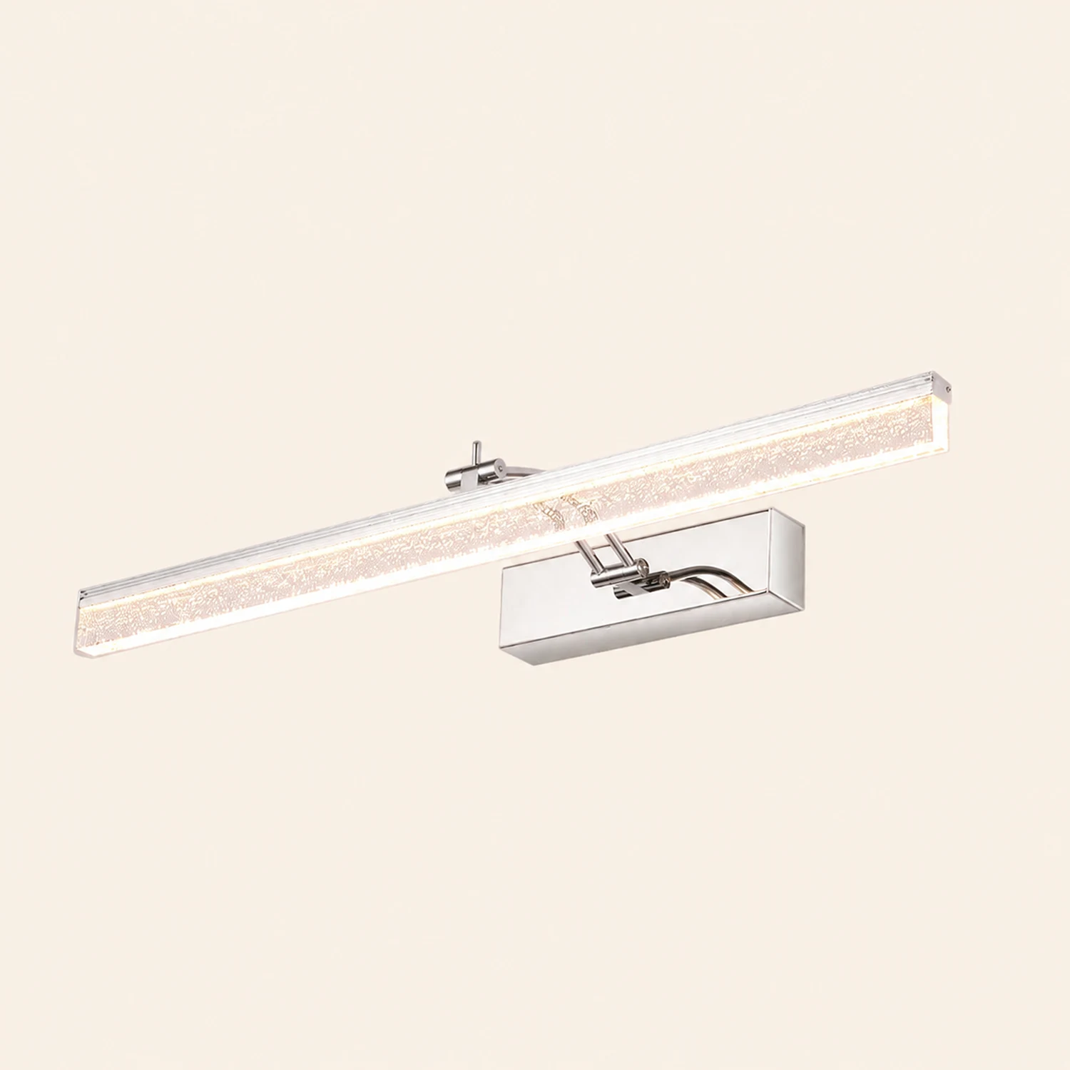Edge Transparente Lineare Spiegelfront Waschtisch-Wandleuchte, Metall & Acryl, L40/60/80CM - Lumpaz