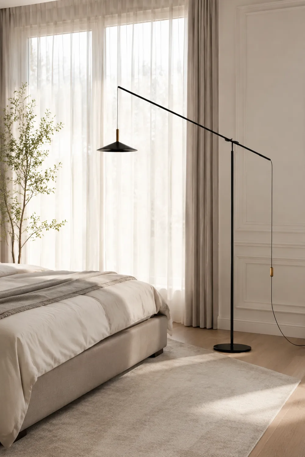 Carins Verstellbar Bogen Stehleuchte, Metall, 196CM Lang - Lumpaz