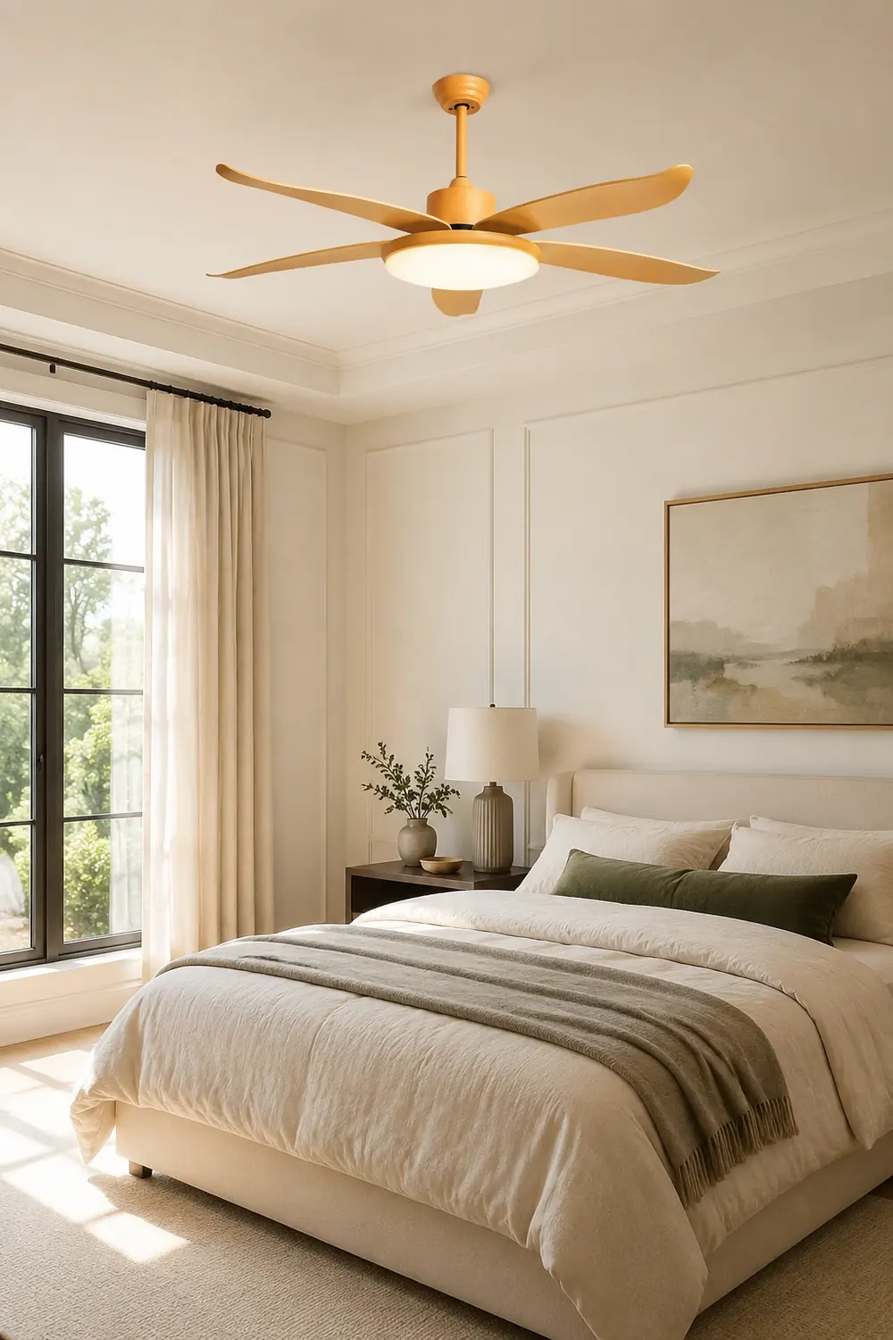 Haydn 5 Blätter Deckenventilator mit Beleuchtung, Metall & Acryl, ∅100/120CM - Lumpaz