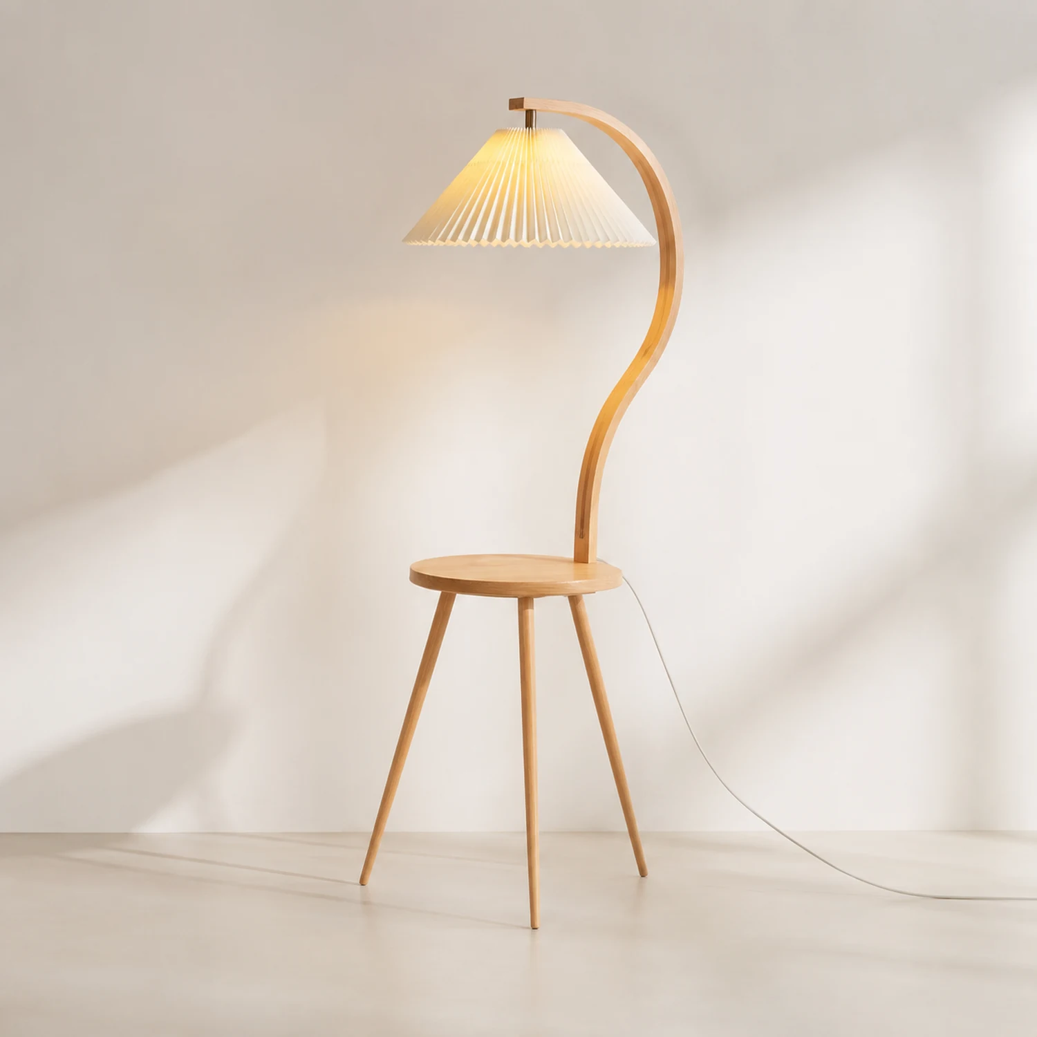Ozawa Nachttisch, Plissierte Stehleuchte, 150CM Lang - Lumpaz
