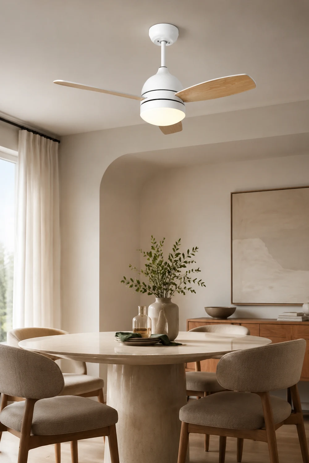 Haydn Modern Elementar Deckenventilator mit Beleuchtung, 3 Farben, ∅105CM - Lumpaz