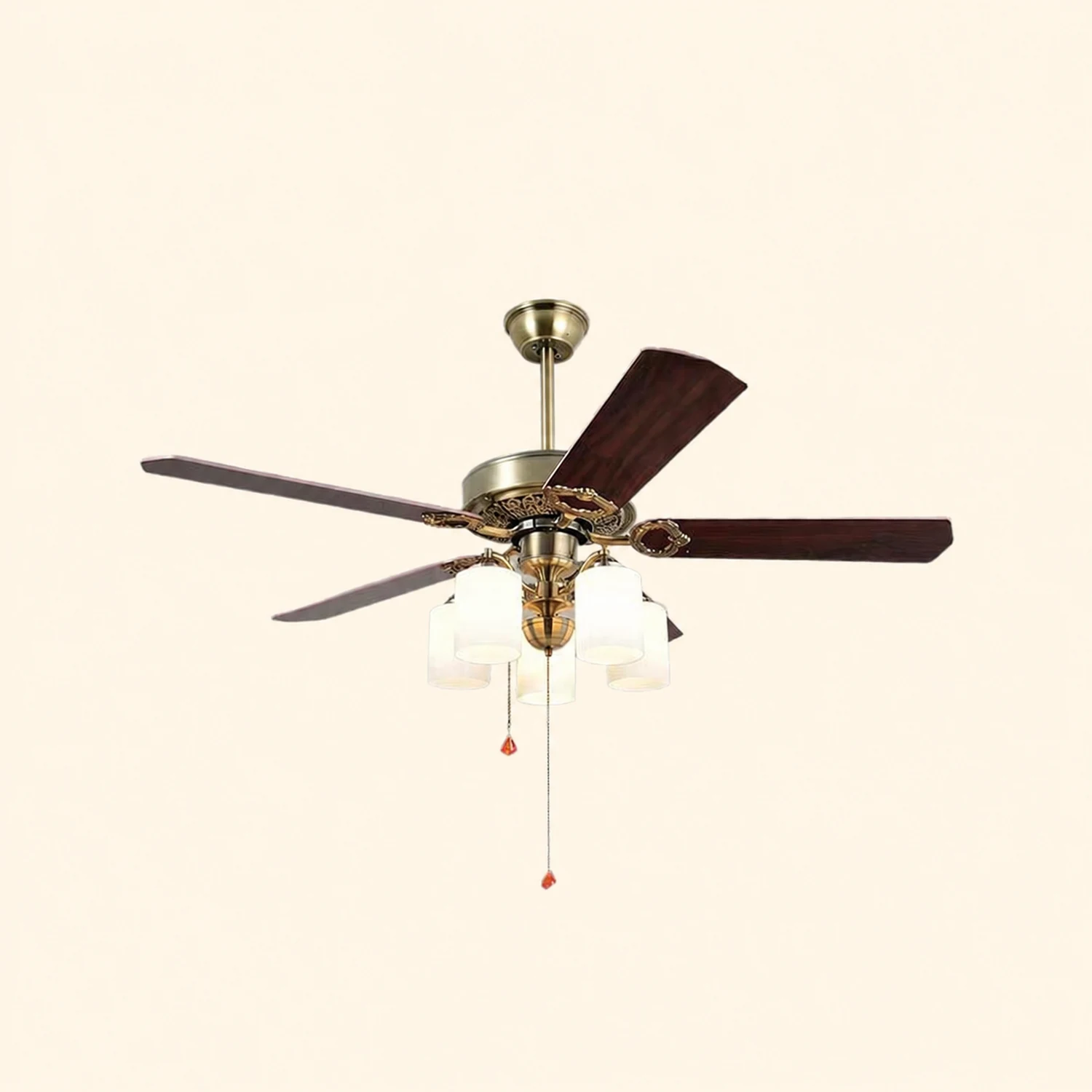 Alessio 5-Blatt-Deckenventilator mit Beleuchtung, 5-flammig, ∅120CM - Lumpaz