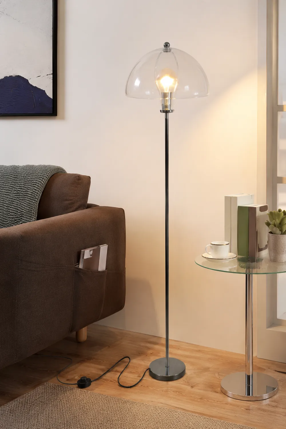 Levy Durchsichtig Glas Stehleuchte, 2 Farben, 150CM Lang - Lumpaz