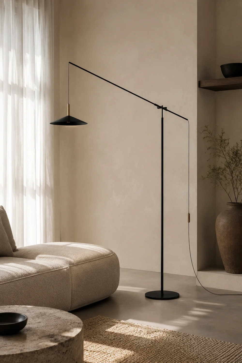 Carins Verstellbar Bogen Stehleuchte, Metall, 196CM Lang - Lumpaz