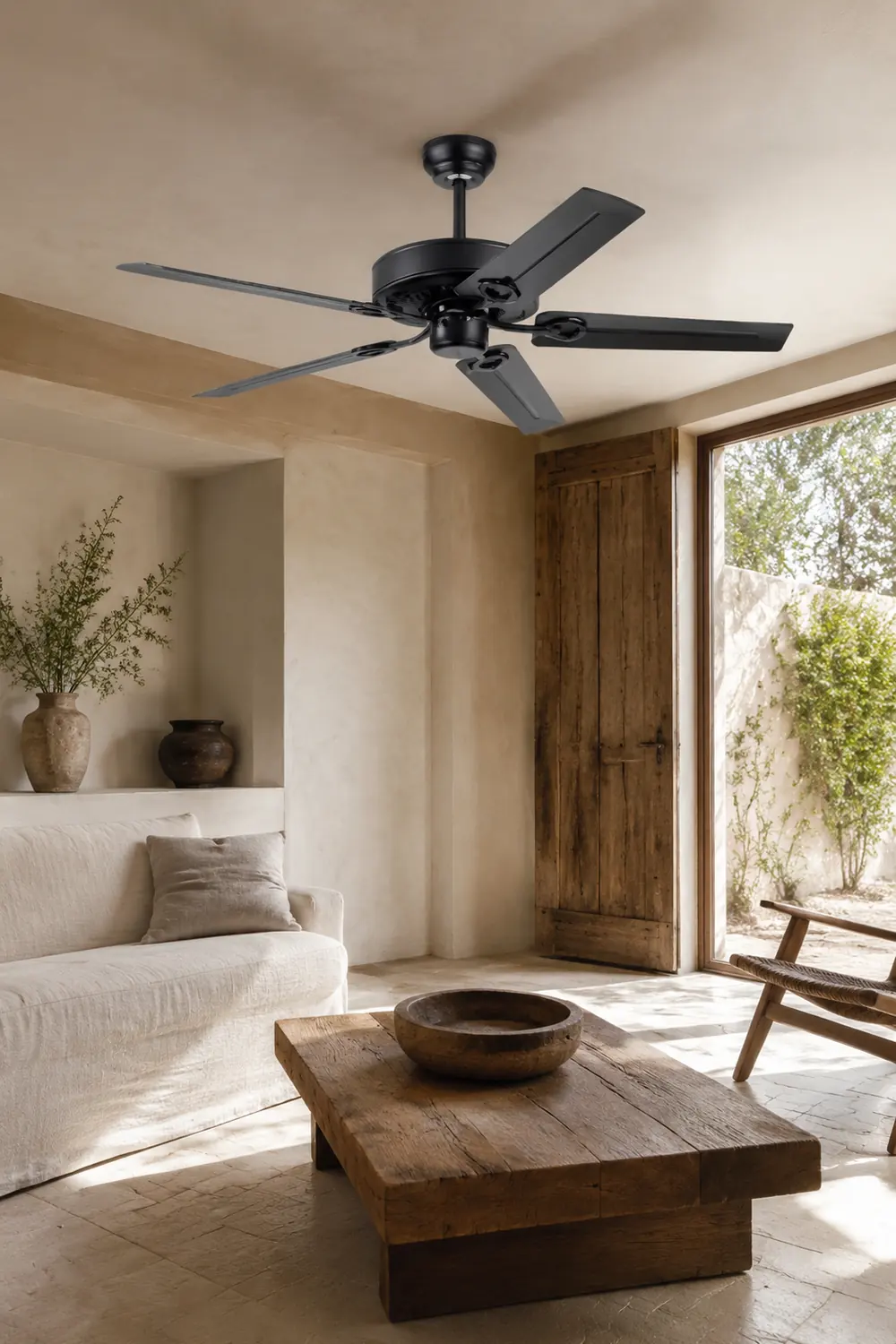 Alessio 5 Blätter Schwarz Deckenventilator, ∅130CM - Lumpaz