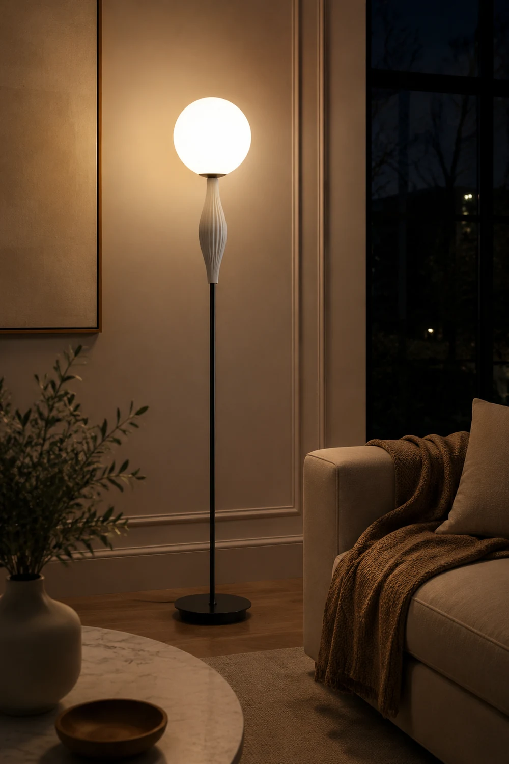 Valentina Kugel-Design Stehleuchte, Metall, 160CM Lang - Lumpaz