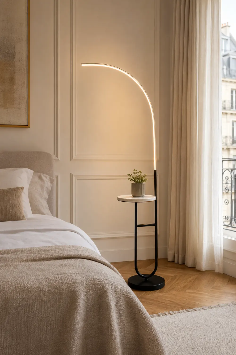 Edge Bogenform Nachttisch Stehleuchte, 165CM Lang - Lumpaz