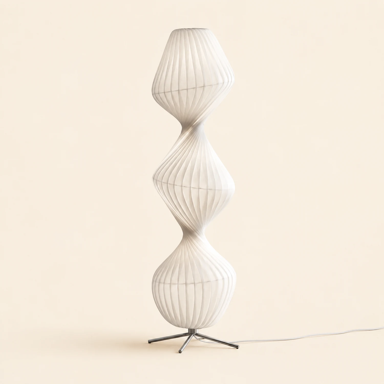 Renée 2/3 Schichten Stehleuchte, Künstlich Stoff & Metall, 109/160CM Lang - Lumpaz