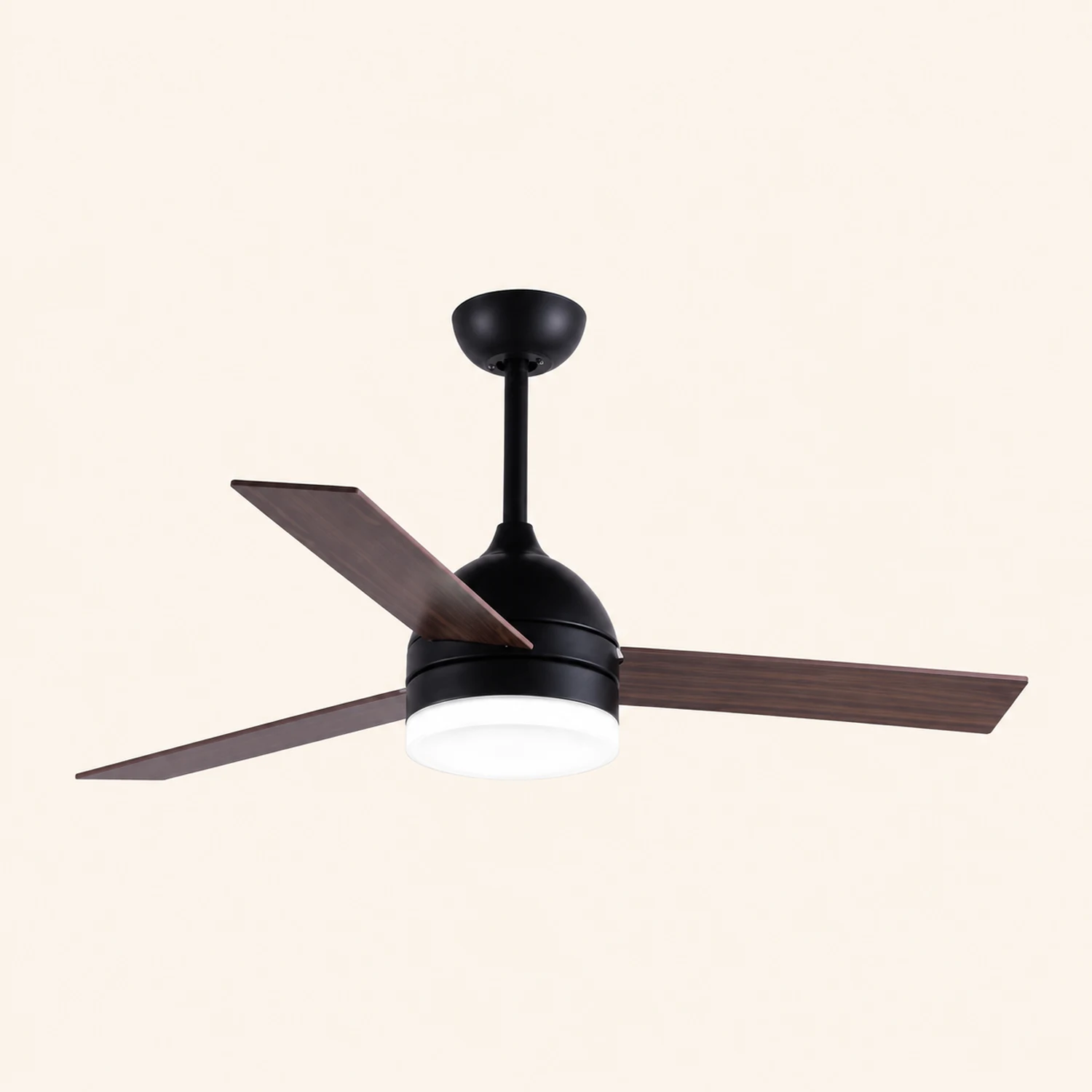 Haydn 3-Blätter Deckenventilator mit Beleuchtung, Schwarz & Weiß, ∅107CM - Lumpaz