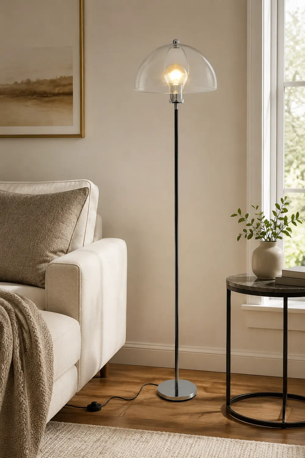 Levy Durchsichtig Glas Stehleuchte, 2 Farben, 150CM Lang - Lumpaz