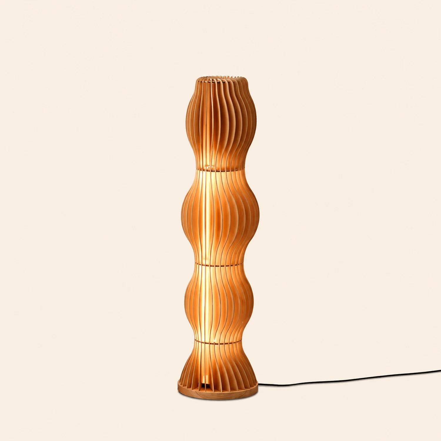 Ozawa Stehleuchte, Textil & Holz, 95CM Lang - Lumpaz