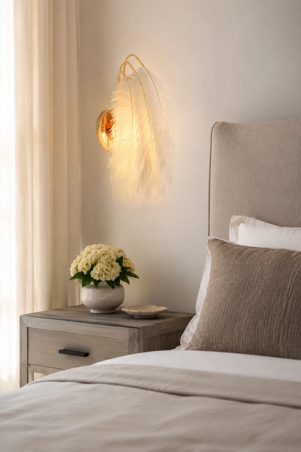 O'Moore Feder Wandleuchte, 38CM Lang - Lumpaz