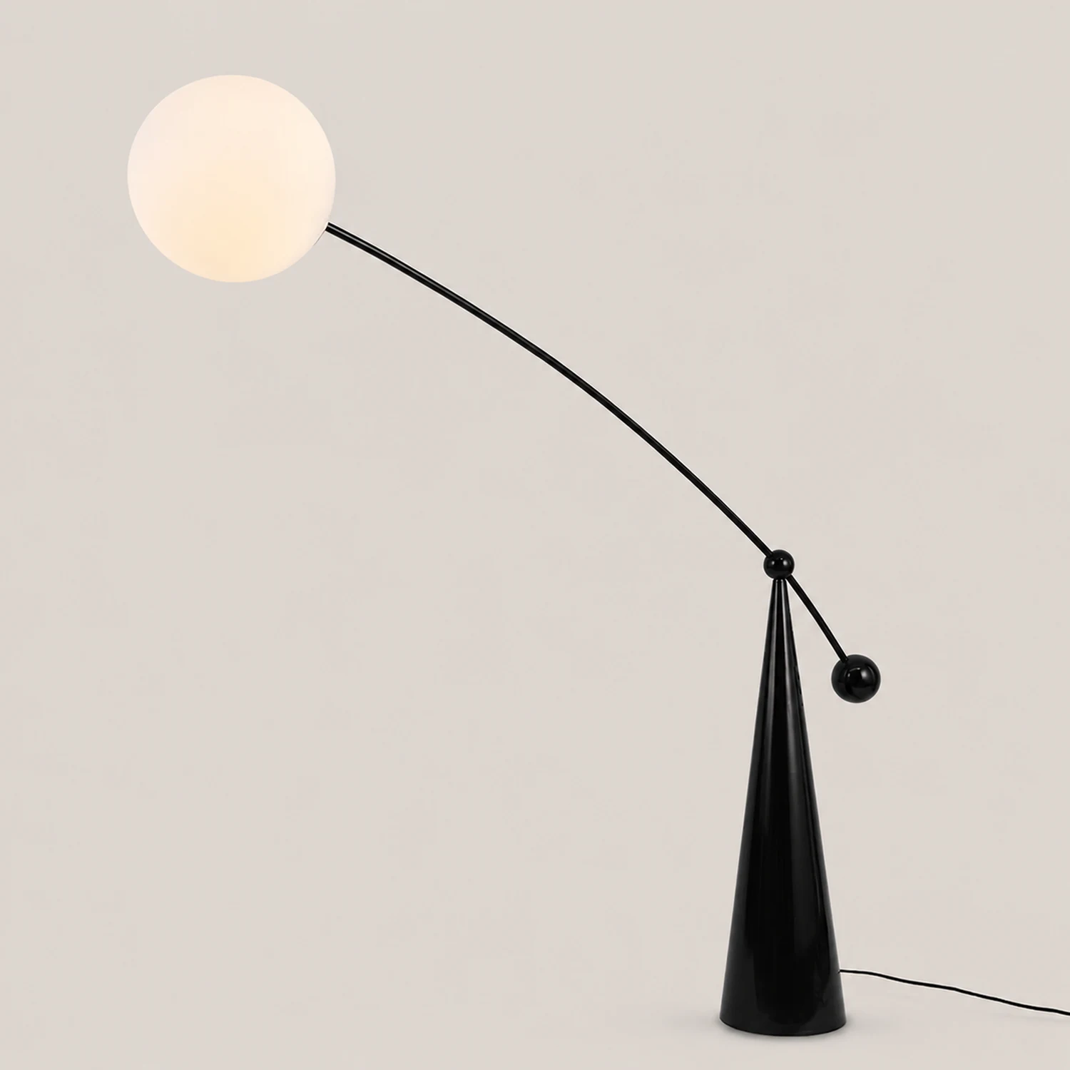 Valentina Bogen Blase Stehleuchte, Milchglas, 152/175CM Lang - Lumpaz