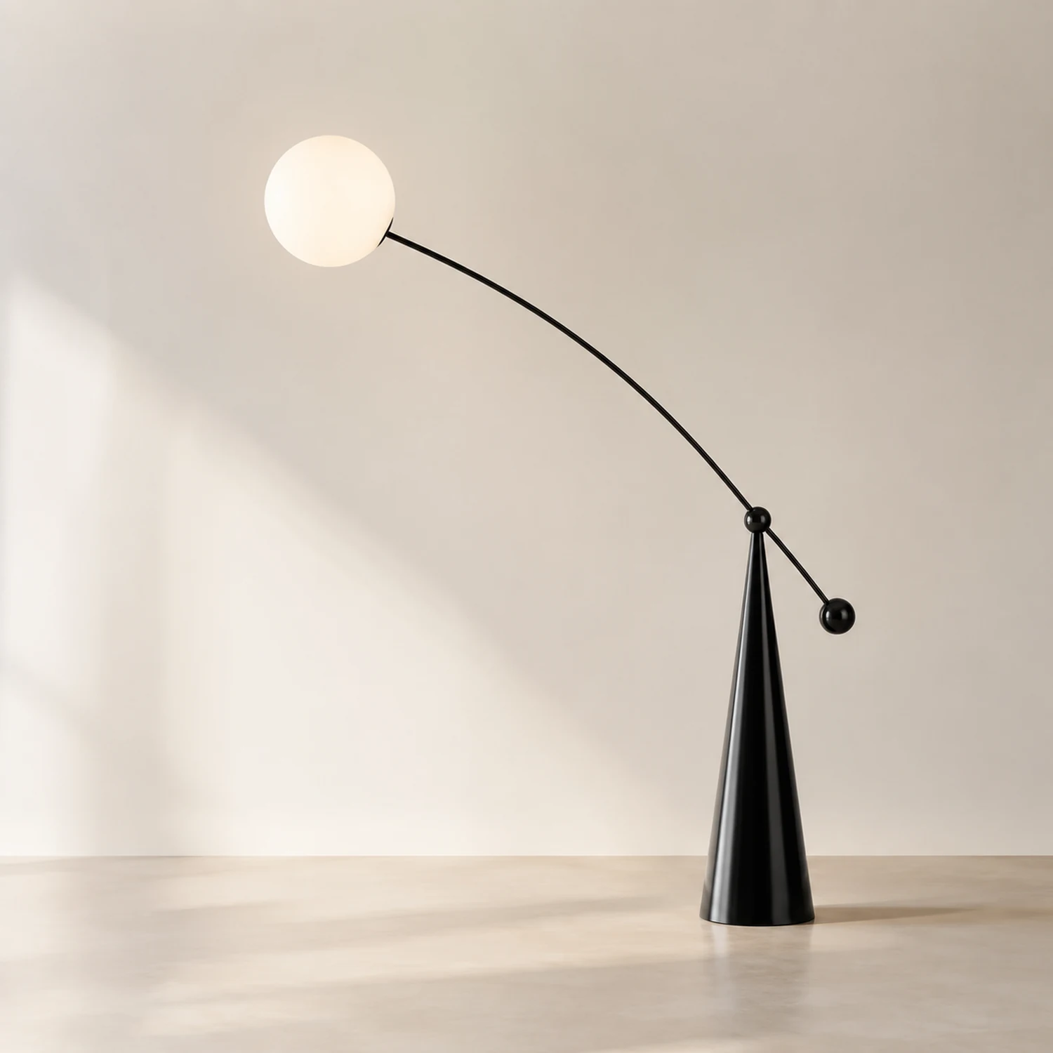 Valentina Bogen Blase Stehleuchte, Milchglas, 152/175CM Lang - Lumpaz