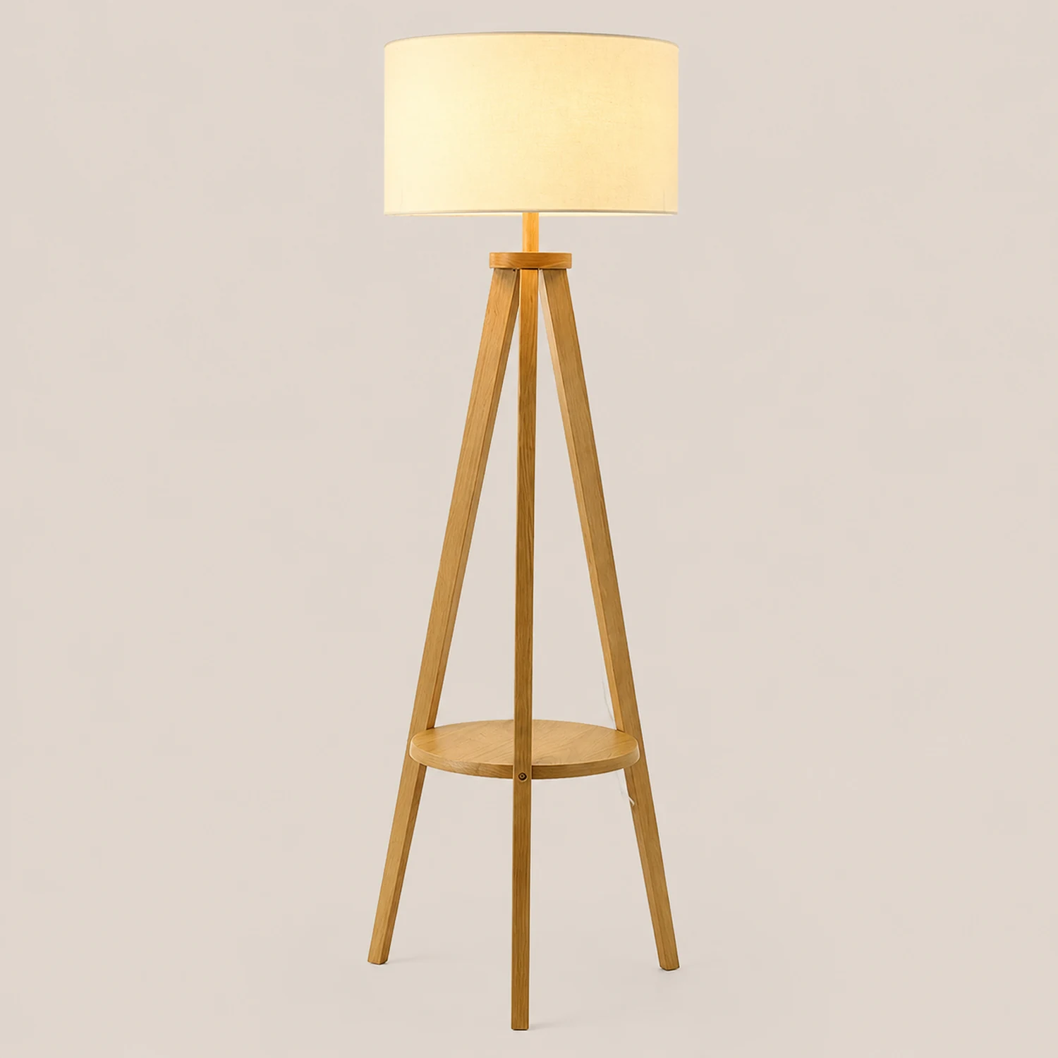 Ozawa Stehleuchte, Holz & Textil, 152CM Lang - Lumpaz