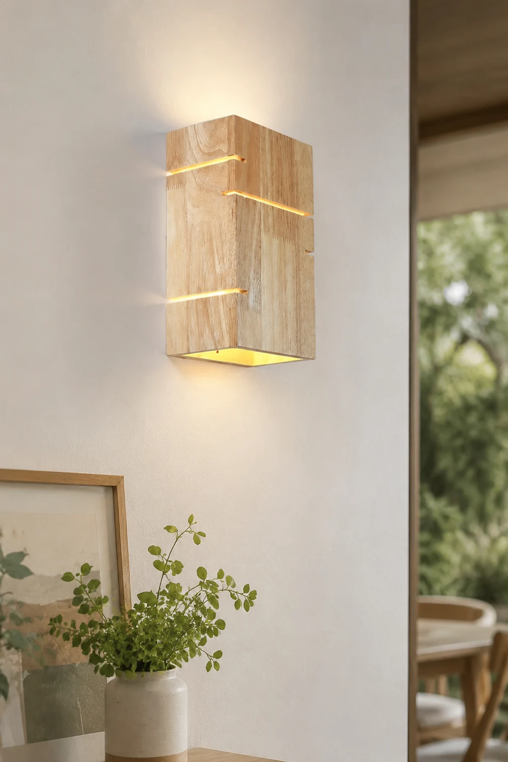 Ozawa Wandleuchte aus Holz, Rechteckig, L25CM - Lumpaz