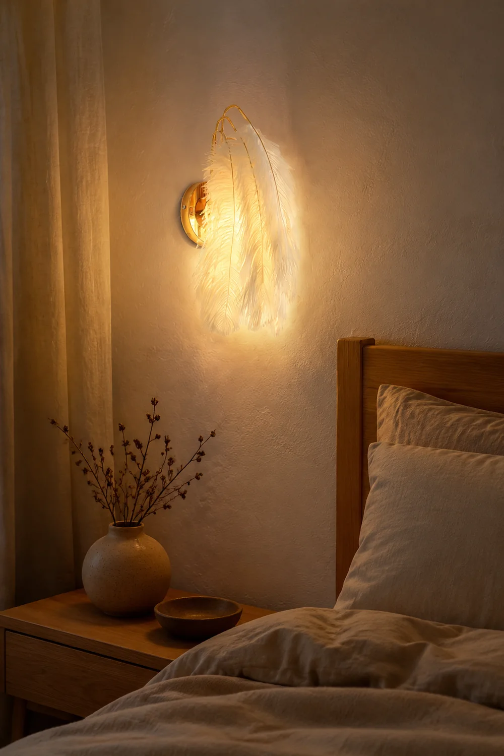 O'Moore Feder Wandleuchte, 38CM Lang - Lumpaz